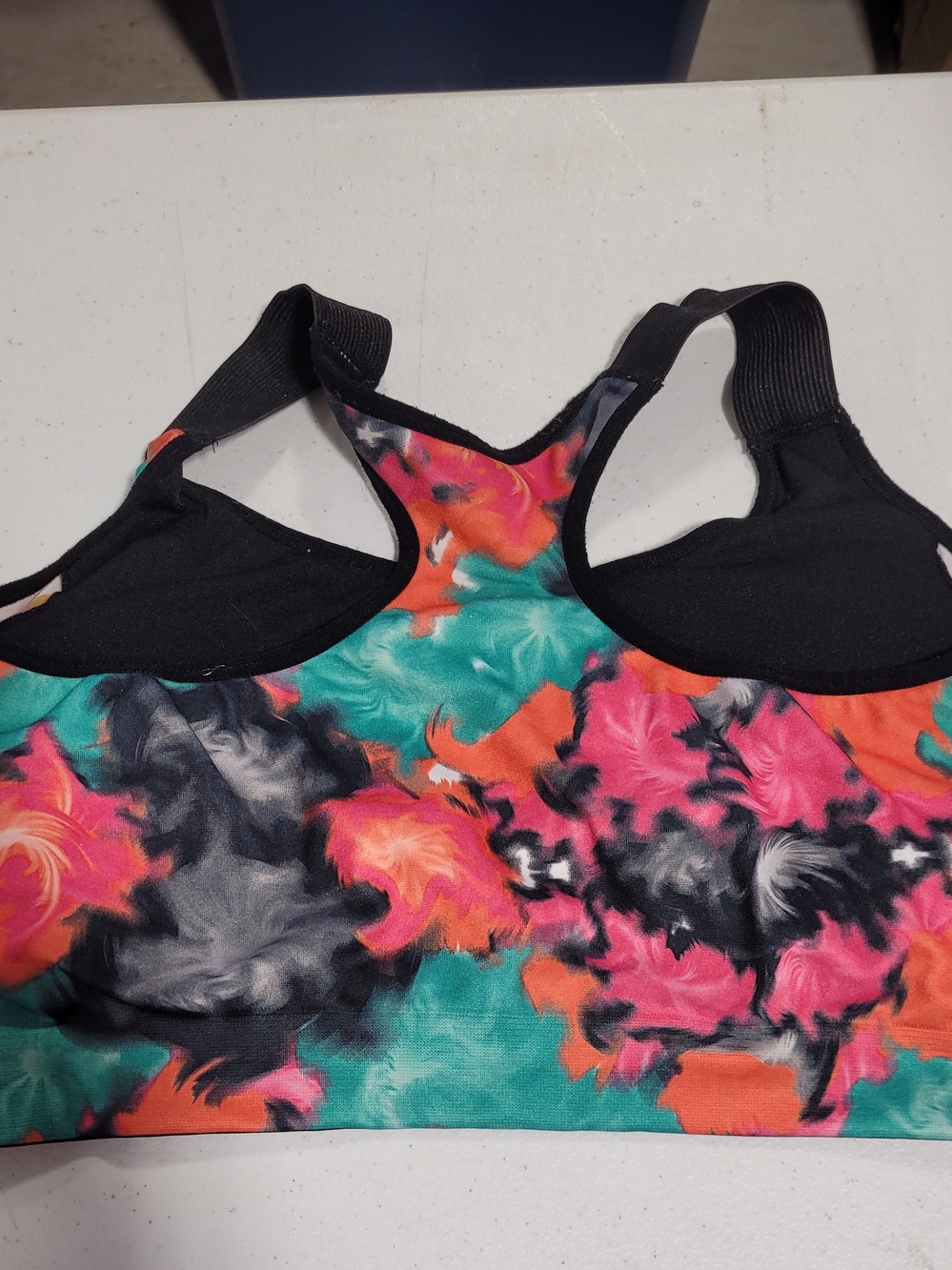 Women's Multicolor Performance Sports Bra - Vibrant Tie-Dye - Picture 2 of 5